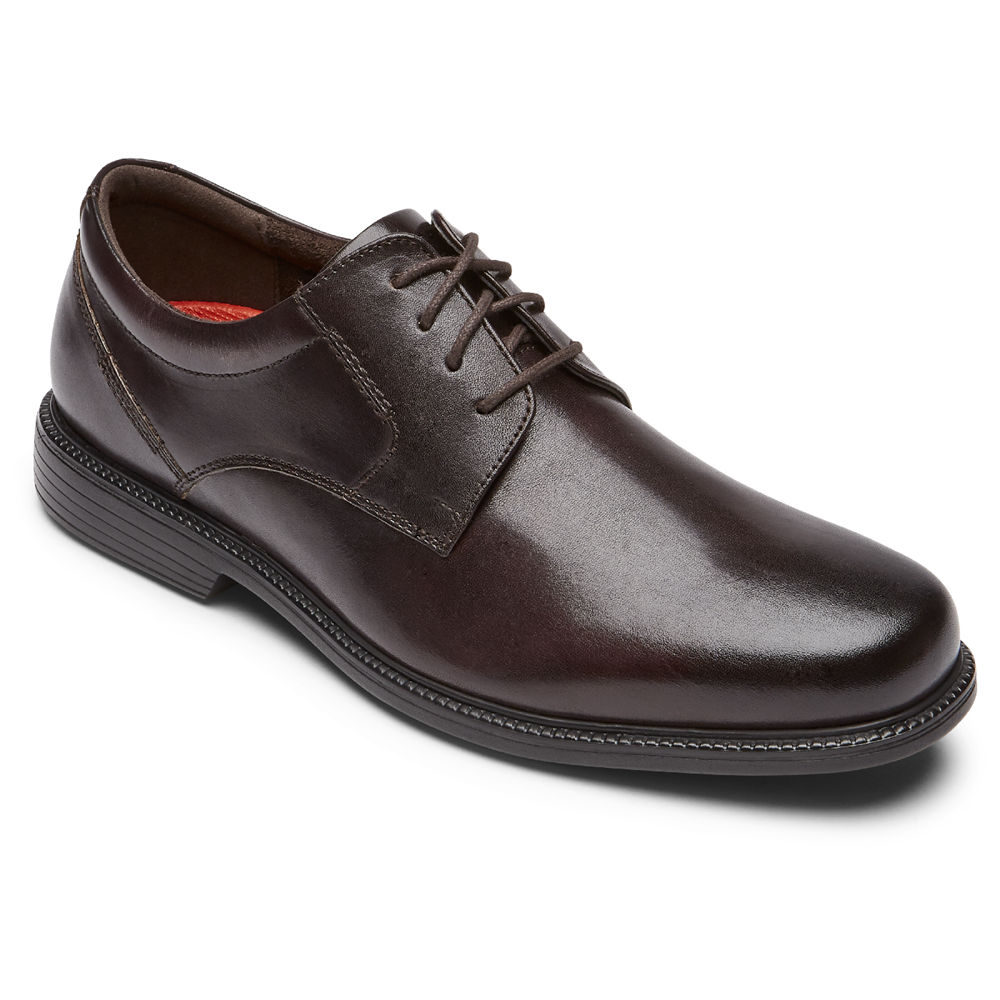 Rockport Oxfords For Mens Dark Brown - Charles Road Plain Toe - CK2140579